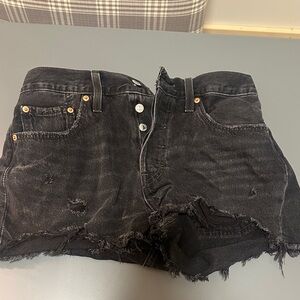 Levi’s Black Distressed Women Shorts